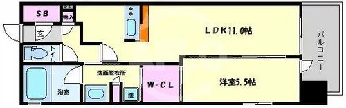 OPUS RESIDENCE SHINSAIBASHI SOUTH【8階】の間取り