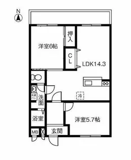 太平コーポラスⅠ【104号室】の間取り