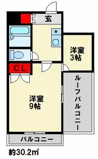 ウインズ浅香【2階】の間取り