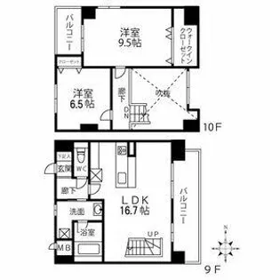 スタジオスクエア泉【9階】の間取り