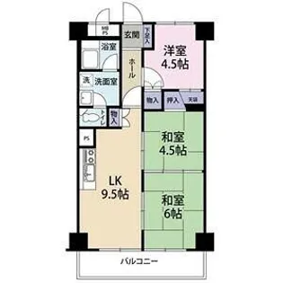 狭山ハウス2号棟【214号室】の間取り