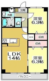 ニューガイア上石田【5階】の間取り