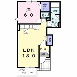 メゾン沙樹B【1階】の間取り