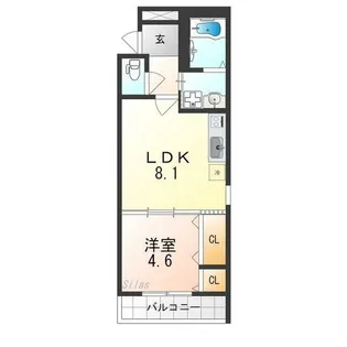 フジパレス俊徳道【3階】の間取り
