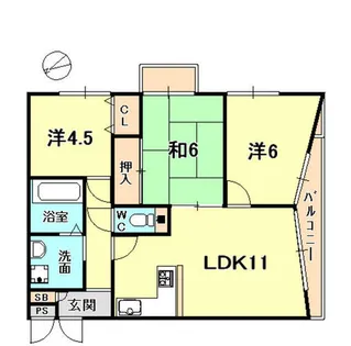 エスト夙川【2階】の間取り