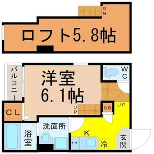 グリーンハイツ伝馬【2階】の間取り