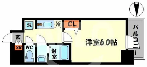 グランカリテ北梅田【10階】の間取り
