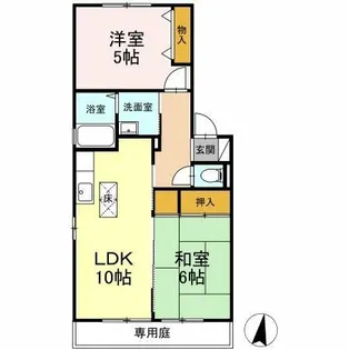 グリーンパーク大善寺Ⅱ A棟【102号室】の間取り