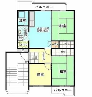 公社賃貸SMALIO 香里三井K【111-202号室】の間取り