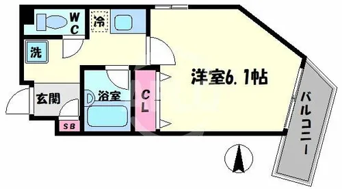 ドエル堀江南【11階】の間取り