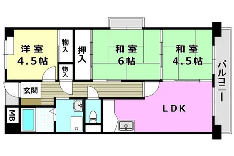 エクセレンス茨木【5階】の間取り