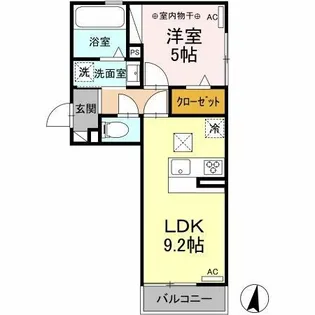 ジャルダンノール【202号室】の間取り
