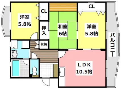 ハイツシャルマン【4階】の間取り