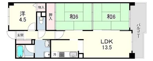 ライオンズマンション西明石北【5階】の間取り