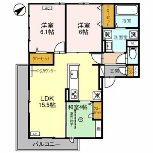 サンテリア水尾【2階】の間取り