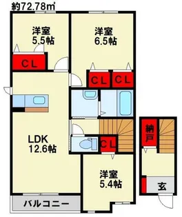 リアンK ドゥーエ【202号室】の間取り