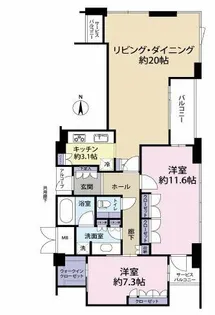 アーバンライフ御堂筋本町タワー【25号室】の間取り