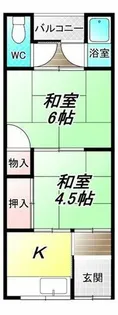 大阪府八尾市小阪合町3丁目【テラスハウス】の間取り