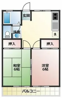 前川ハイツ【202号室】の間取り