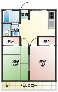 前川ハイツ【2階】の間取り