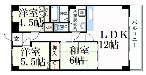プラティーク英賀保【3階】の間取り