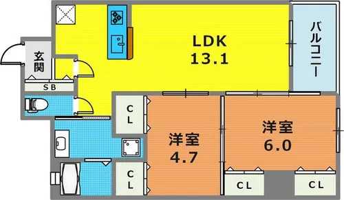 マノワール・ラ山本通【403号室】の間取り