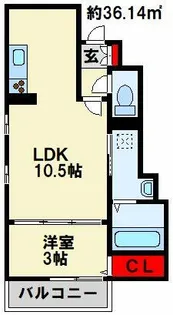 エスポワール泉台【101号室】の間取り