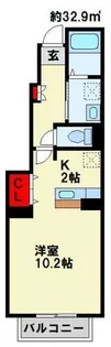 Clair S【102号室】の間取り