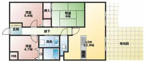グラン・エスポワール【1階】の間取り