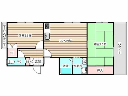 コーポラスカクタⅡ【3階】の間取り