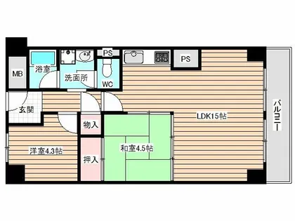 野田パークマンション【8階】の間取り
