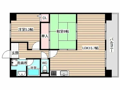 福島グランドヴィラ【2階】の間取り