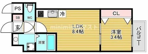 H-maison大正Ⅵ【3階】の間取り