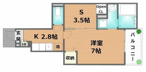 コート・レ・アール【102号室】の間取り