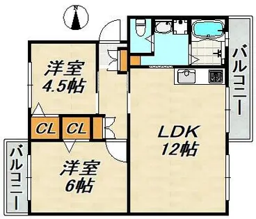 白川台藤ハイツ【3階】の間取り