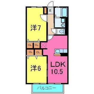 アコードデファン【2階】の間取り