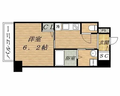 ドゥーエ立売堀【14階】の間取り