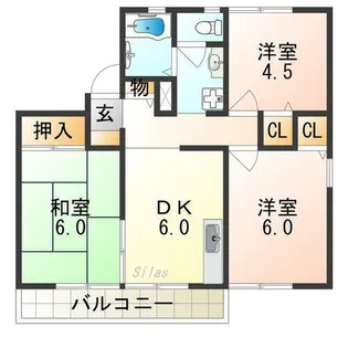 ディアコート A棟【2階】の間取り