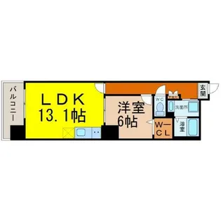 ディアコート千早【5階】の間取り