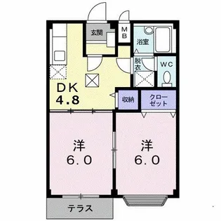 ホワイトルーム飯村 D【1階】の間取り
