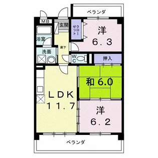 パラマウントビレッジ東岩田 A【1階】の間取り