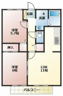 ライフ21フジミ【202号室】の間取り