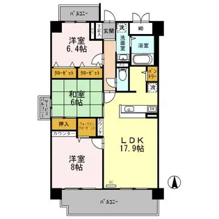 イーグル山手【4階】の間取り
