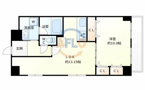 天満橋筋ビューハイツ【9階】の間取り
