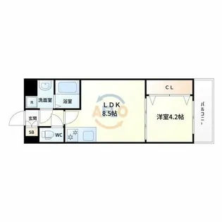 ライブガーデン江坂【6階】の間取り