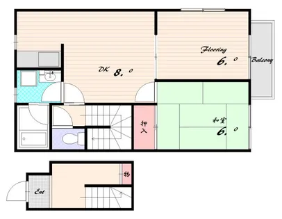山下ハイツ【2階】の間取り
