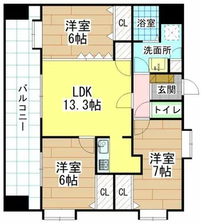 ニューリバー九工大駅前【2階】の間取り
