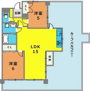 サンシャイン西芦屋【504号室】の間取り