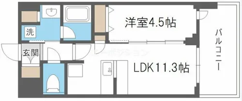 スプランディッド難波キャトル【10階】の間取り