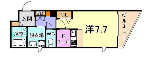 プレサンス神戸駅前グランツ【3階】の間取り